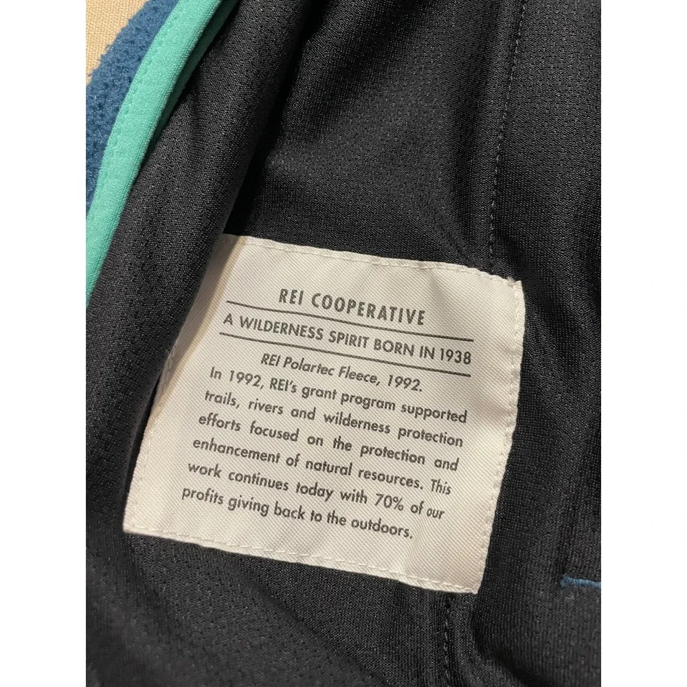 REI Full Zip Fleece Jacket Kids Size XL Blue Retro Polartec Outdoors Gorpcore